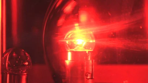Spinning Red Emergency Flashing Light Siren Alarm Emergency Rescue Help Video stock 321624619