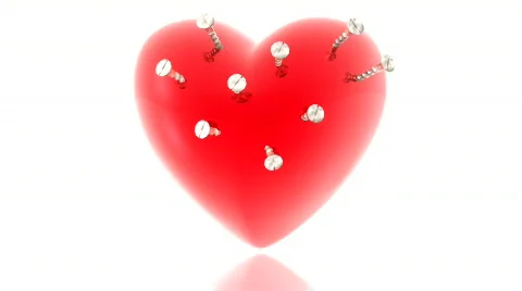 Spinning red heart Stock Footage 141282