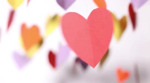 Spinning red paper heart Stock Footage 46161083