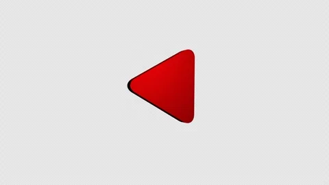 Spinning red play button on alpha Chanel Stock Footage 258161082