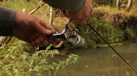 Spinning reel Video stock 48911335