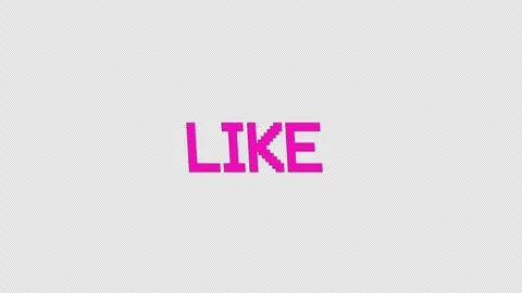 Like - Spinning Retro Pixel Style Title On Alpha Loop Stock Footage 309282664