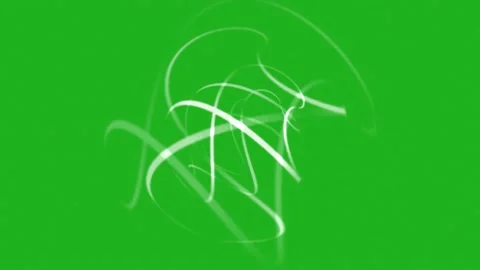 Spinning of ribbon strips motion graphics with green screen background Stock Footage 234608495
