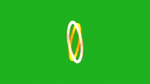 Spinning rings motion graphics with green screen background Stock Footage 232477624