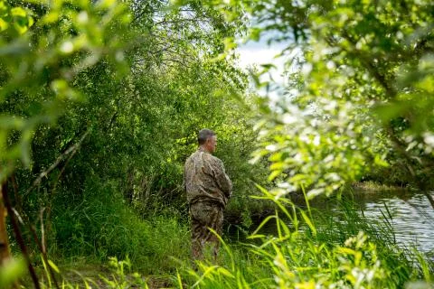 Spinning on the river 스톡 사진