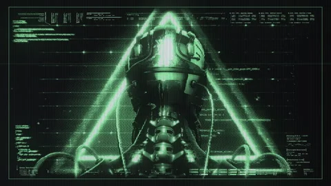 Spinning Robo Head Stock Footage 263137424