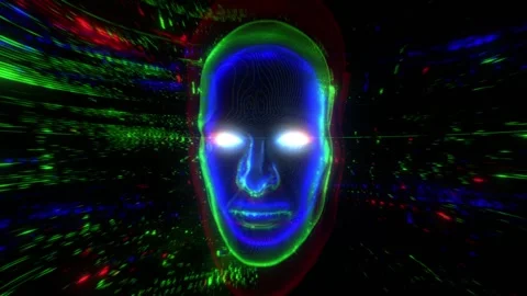 Spinning Robotic Head Stock-Footage 277261607