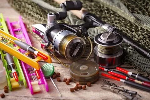 Spinning rods Stock Photos