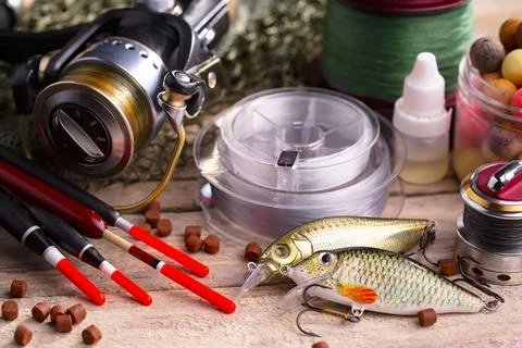 Spinning rods Foto stock