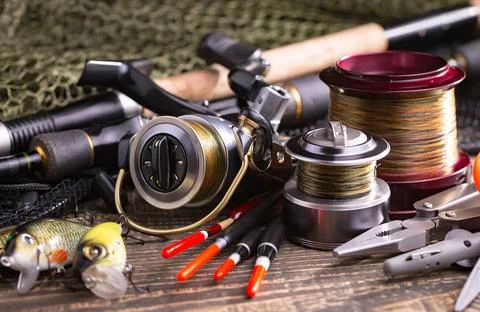 Spinning rods Stock Photos