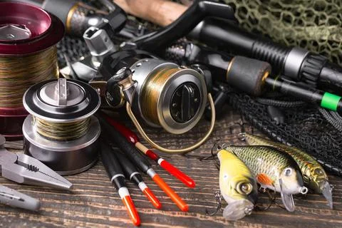 Spinning rods Stock Photos