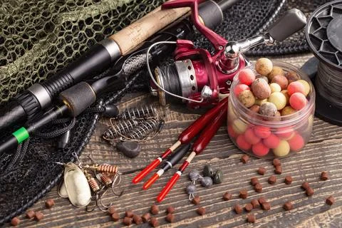 Spinning rods Foto stock