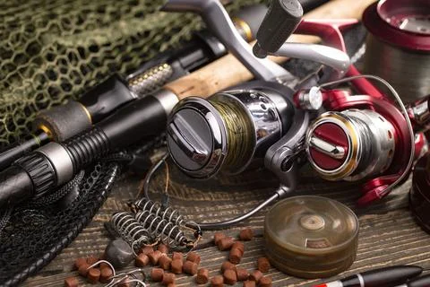 Spinning rods Stock Photos