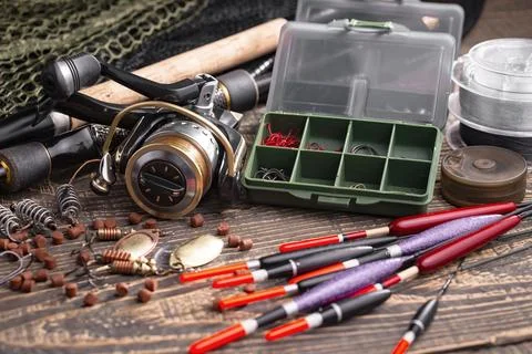 Spinning rods Stock Photos