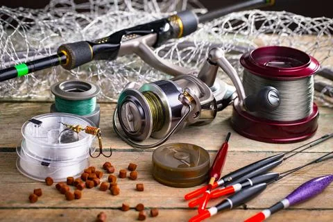 Spinning rods Stock Photos