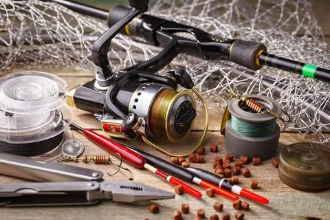 Spinning rods Stock Photos