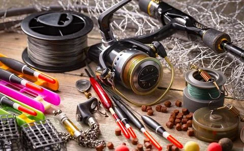 Spinning rods Stock Photos