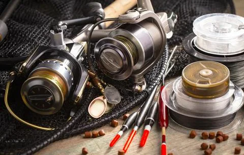 Spinning rods Stock Photos