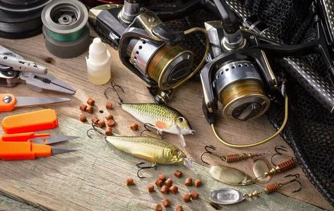 Spinning rods Stock Photos