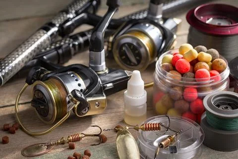 Spinning rods Stock Photos
