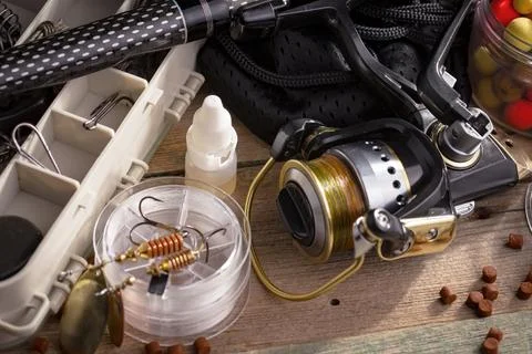 Spinning rods Stock Photos