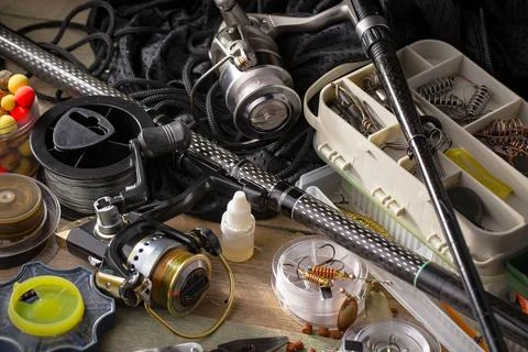 Spinning rods Stock Photos