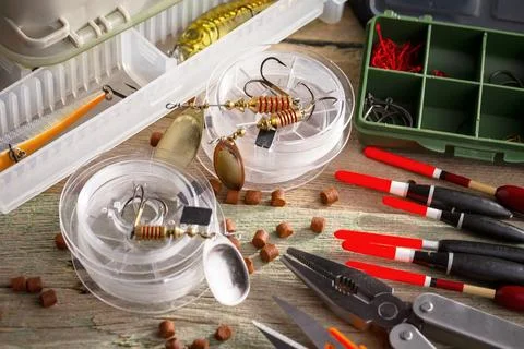 Spinning rods Stock Photos