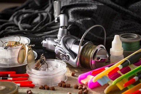 Spinning rods Stock Photos