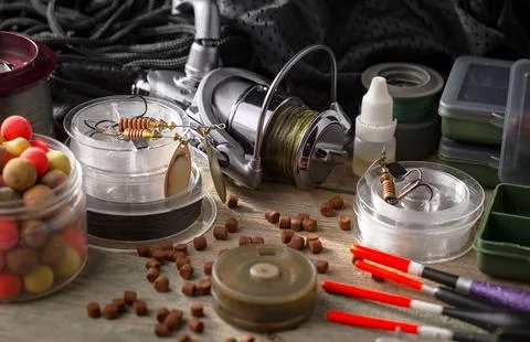 Spinning rods Foto stock