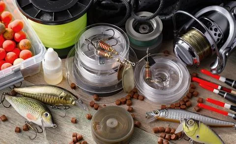 Spinning rods Stock Photos