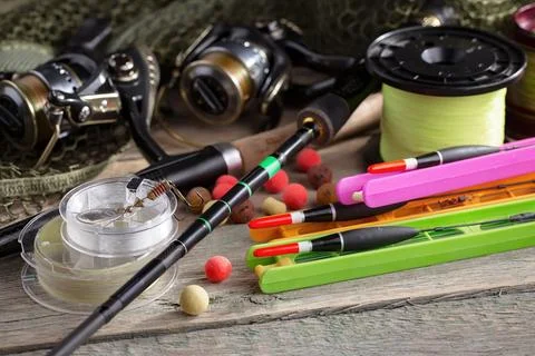 Spinning rods Stock Photos