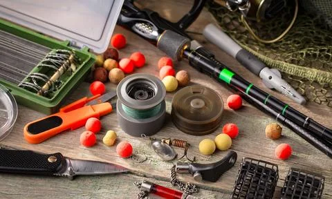 Spinning rods Foto stock