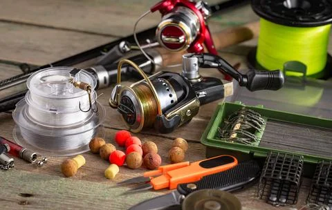 Spinning rods Stock Photos