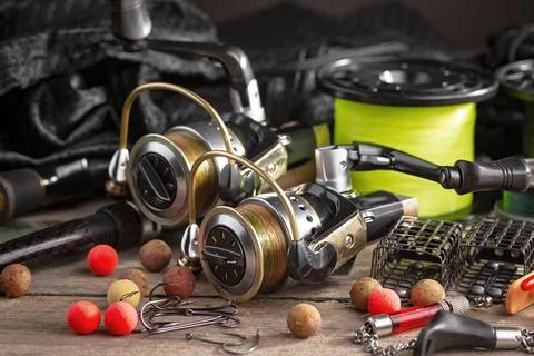Spinning rods Foto stock