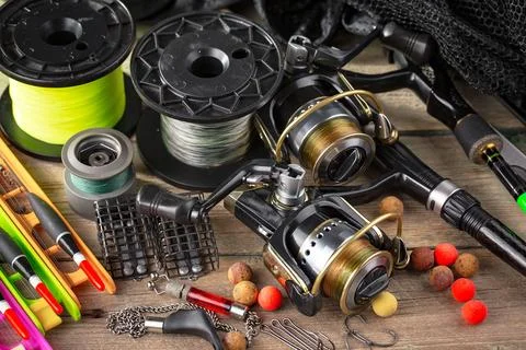 Spinning rods Stock Photos