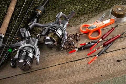 Spinning rods Stock Photos