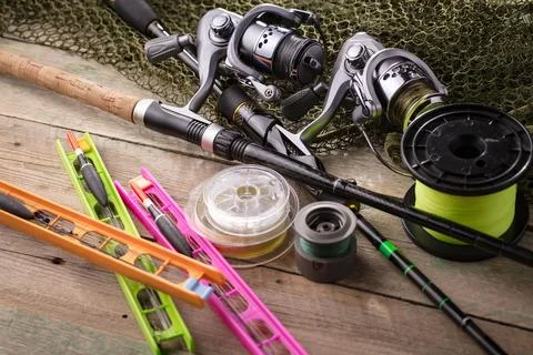 Spinning rods Stock Photos