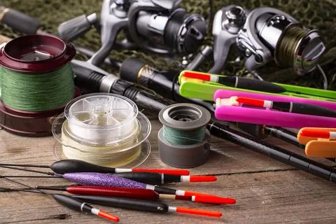 Spinning rods Stock Photos