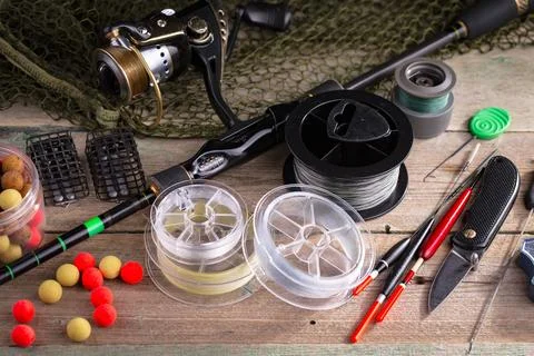 Spinning rods Stock Photos