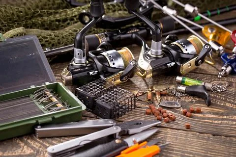 Spinning rods Stock Photos