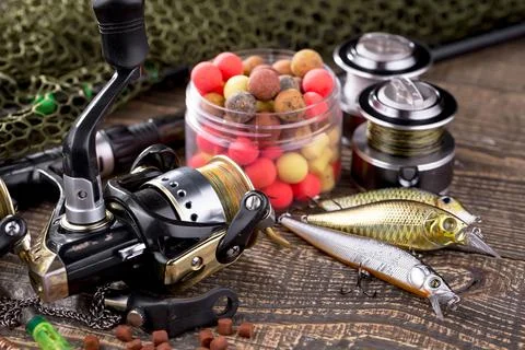 Spinning rods Stock Photos