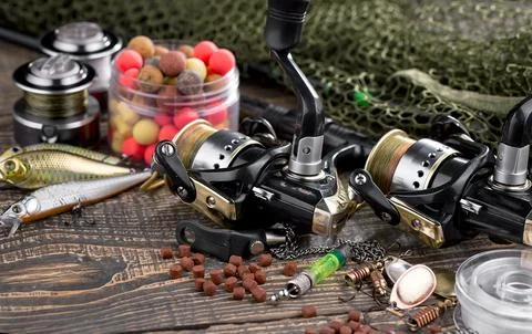 Spinning rods Stock Photos
