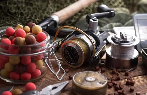 Spinning rods Stock Photos