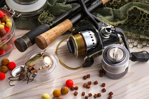 Spinning rods Stock Photos