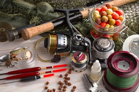 Spinning rods Stock Photos