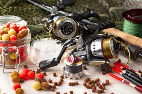 Spinning rods Stock Photos