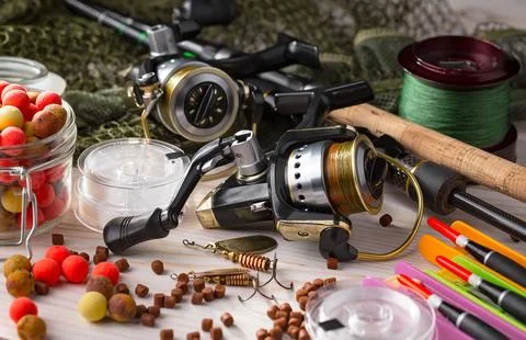 Spinning rods Stock Photos