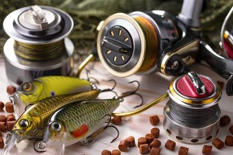 Spinning rods Stock Photos