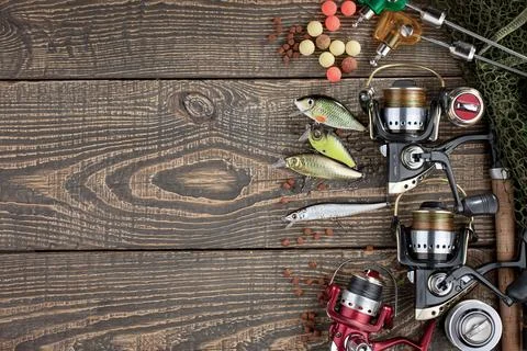 Spinning rods Foto stock