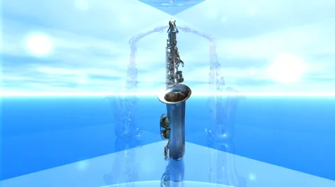 Spinning saxophone Stock Footage 141268